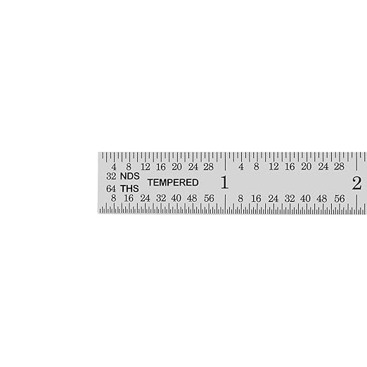 PEC Tools 6" Flexible Mechinist Ruler, High-Quality Stainless Steel, 3R Graduation (1/32", 1/64", 1/10", 1/50"), Trusted by Professionals, Made in USA