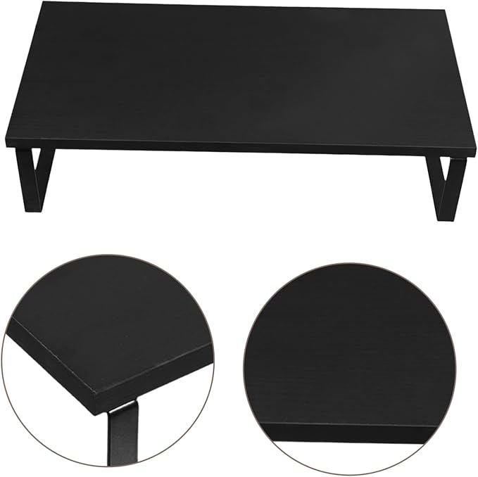 Sewroro Convenient Monitor Riser Stand for Desk Computer Laptop with Stable Practical Design for Home Office Study Black Display Base Providing Comfortable Viewing Height