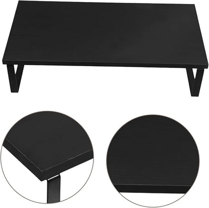 Sewroro Convenient Monitor Riser Stand for Desk Computer Laptop with Stable Practical Design for Home Office Study Black Display Base Providing Comfortable Viewing Height