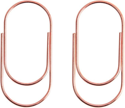 Rose Gold Jombo Paper Clips, Topgogo 20pcs 50mm 2 inch Large Wide Paper Clips Non-Skid Smooth Finish Steel Wire Medium Office Supply Accessories