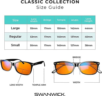 Swanwick Blue Light Blocking Glasses for Women, Men. Sleep Aid. Anti Eyestrain Headache for Computer, Gaming, TV, UV Glare
