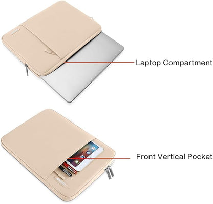 MOSISO Laptop Case 13 inch, 13 inch Laptop Sleeve Compatible with MacBook Air M4 M3 M2 M1 2025-2018 / Pro M2 M1 2025-2016, Polyester Vertical Computer Sleeve Bag with Pocket, Apricot