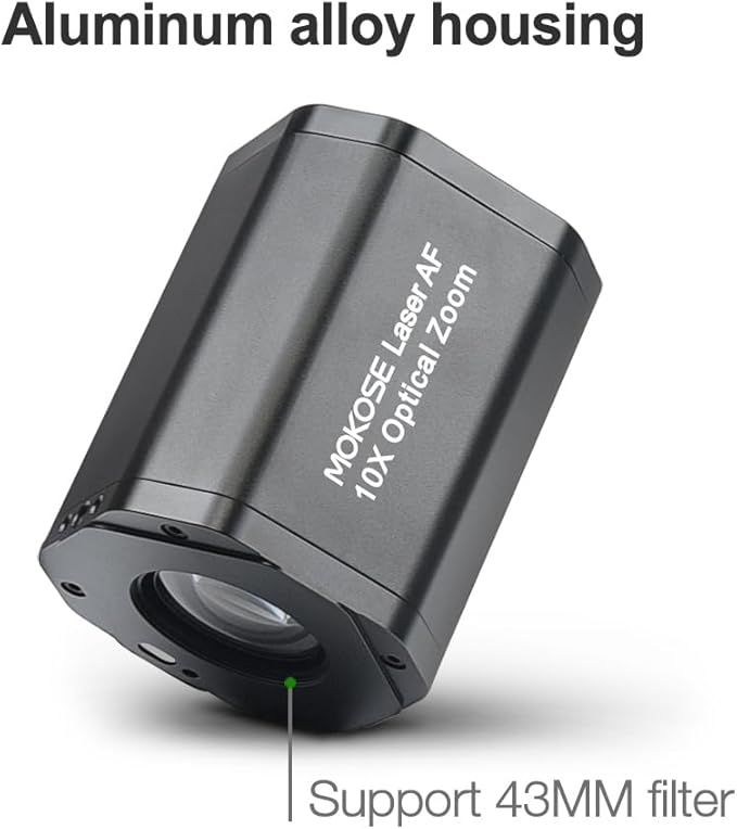 MOKOSE USB HDMI Video Camera Webcam 10X Optical Zoom Full HD 1080p Laser Detection Auto Focus and Remote Control for Conference Live Streaming Business Education Medical Teaching