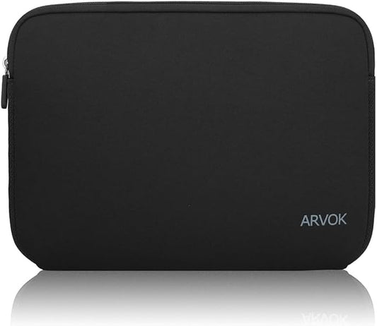 Arvok 13 13.3 14 Inch Laptop Sleeve Case for MacBook Pro/MacBook Air 13-14 inch, Water-Resistant Notebook Chromebook Computer Pouch, Carrying Bag Cover for HP/Dell/Lenovo/Asus/Acer, Black