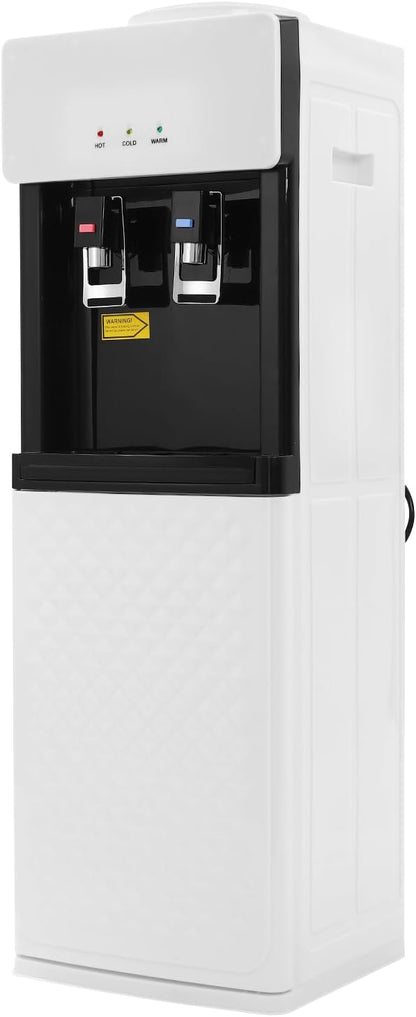 Top Loading Water Cooler, Hot & Cold Water Dispenser for 5 Gallon Bottles, Child Safety Lock, Water Coolers for Homes, Kitchens, Offices, Dorms (White Black)