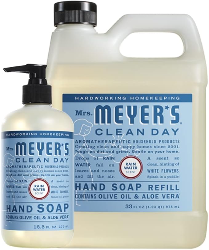 Mrs. MEYER'S Hand Soap Variety, 1 Rain Water Refill, 1 Rain Water Hand Soap, 1 CT