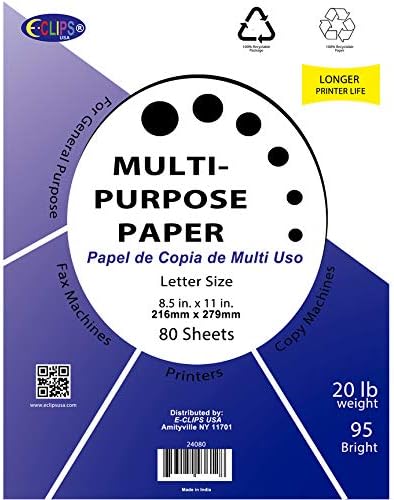 Printer Paper, 20 lb Copy Paper, 8.5 x 11 Inches, 48 Ream 3840 Sheets, (80 Sheets per Ream), 92 Bright, Longer Printer Life, Brighter White