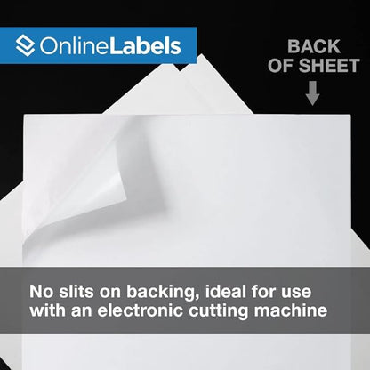 8.5 x 11 White Gloss Sticker Paper (Inkjet Printers Only) - 10 Sheets - Full Sheet Labels - OnlineLabels