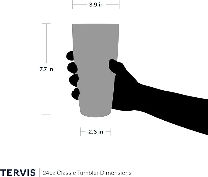 Tervis Clear & Colorful Tabletop Made in USA Double Walled Insulated Tumbler Travel Cup Keeps Drinks Cold & Hot, 24oz, Quartz