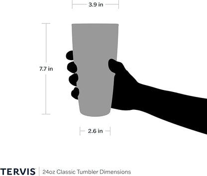 Tervis Clear & Colorful Tabletop Made in USA Double Walled Insulated Tumbler Travel Cup Keeps Drinks Cold & Hot, 24oz, Quartz