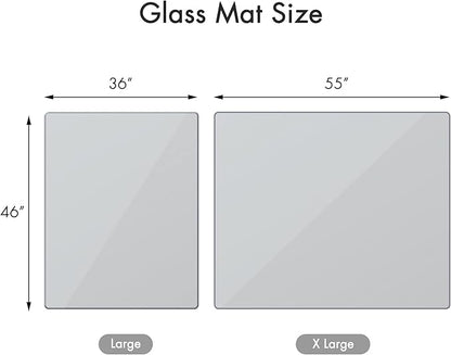 GLSLAND Office Chair Mat for Carpet - 36" x 46" Tempered Glass Floor Mat - for Office Chair on Carpet - 1/6" Thick Clear Computer Floor Mat with 4 Anti-Slip Pads
