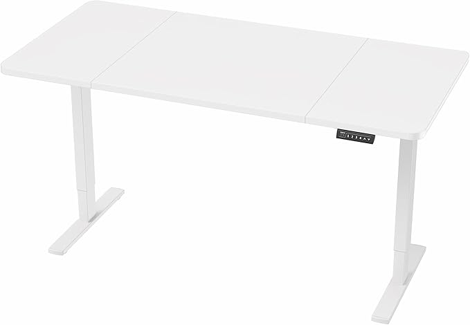 VIVO Electric 60 x 30 in Standing Desk, Memory Height Adjustment, 1B Series, White Top White Frame, DESK-KIT-1W6W-30