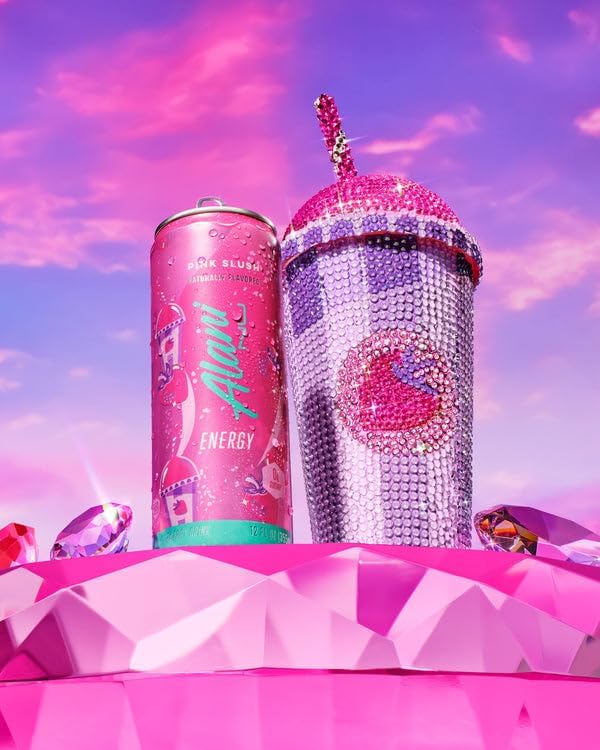 Generic Alani Energy Drinks Variety Pack - (Pack Of 12) - 2 Different Flavors : Pink Slush and Orange Kiss - 12 fl.oz. Can - By The Munchie Mix
