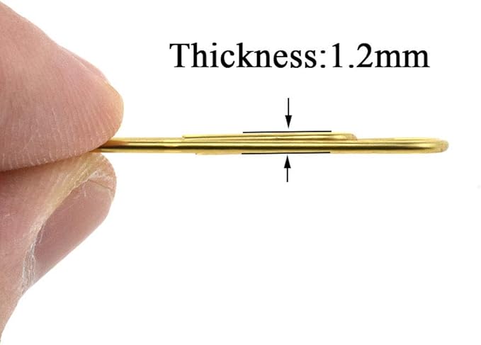 HAHIYO Paper Clips 1.3" (33mm) Length Gold Paperclips Vinyl Coated Prevent Scratching Tearing The Pages Sturdy for Bookmark Organize Home Office School 120 Pack