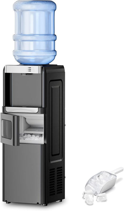 Antarctic Star 3-in-1 Hot and Cold Water Cooler Dispenser with Built-in Ice Maker, for 3 to 5 Gallon Bottle Water Dispenser，with Child Safety Lock，Black