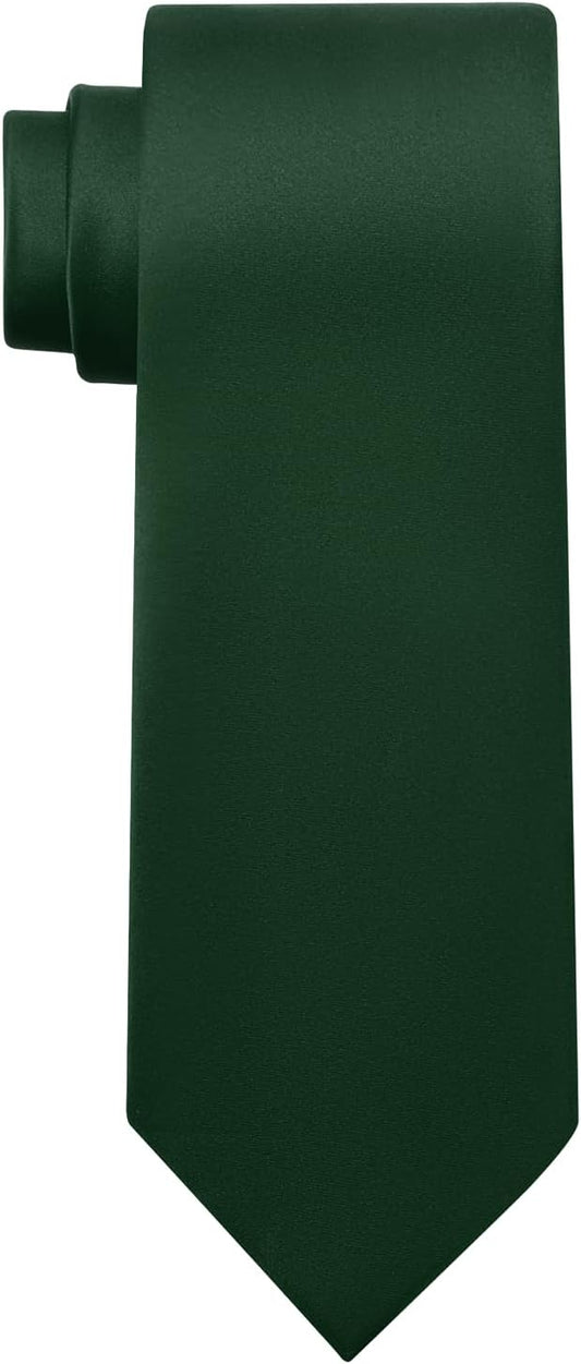 KOOELLE Men's Ties Solid Pure Color Plain Neckties Formal Black Ties For Men