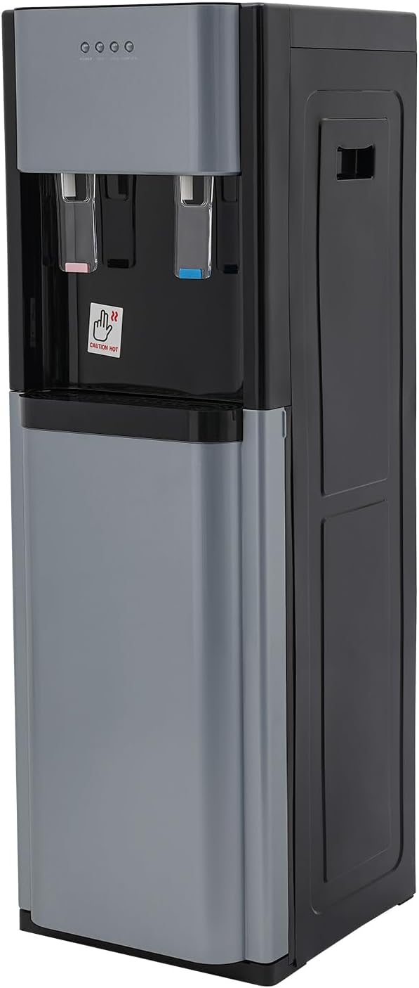 Water Cooler Dispenser for 5 Gallon Bottle, 620W Bottom Loading Water Dispenser, Water Dispenser with Heating Cooling Functions, Floor Standing Water Cooler for Home, Office, Living Room (Dark Gray)