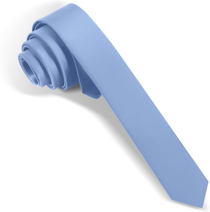 Skinny Ties Black Ties For Men and Women Solid Pure Color 1.58" (4CM) Plain Formal Slim Neckties