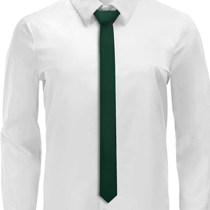 Skinny Ties Black Ties For Men and Women Solid Pure Color 1.58" (4CM) Plain Formal Slim Neckties