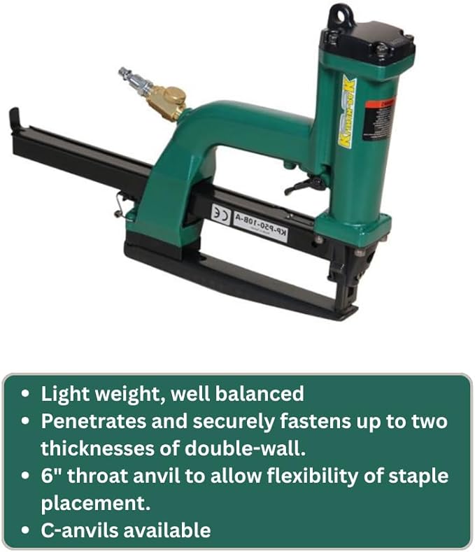 KP-P50-777 1/2 Inch Crown Pneumatic Plier Stapler for 777 Series Staples with 3/8-Inch 1/2-Inch or 5/8-Inch Leg Staples, Ideal for Trays & Lids, End Caps, Header & Bags, Container Inserts