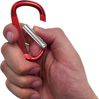 3" Aluminum Carabiner Clips, 12PCS D Ring Shape Keychain Carabiners Hook Buckle