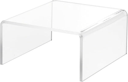 Plymor Clear Acrylic Short Square Display Riser, 3.5" H x 7" W x 7" D (1/4" thick)