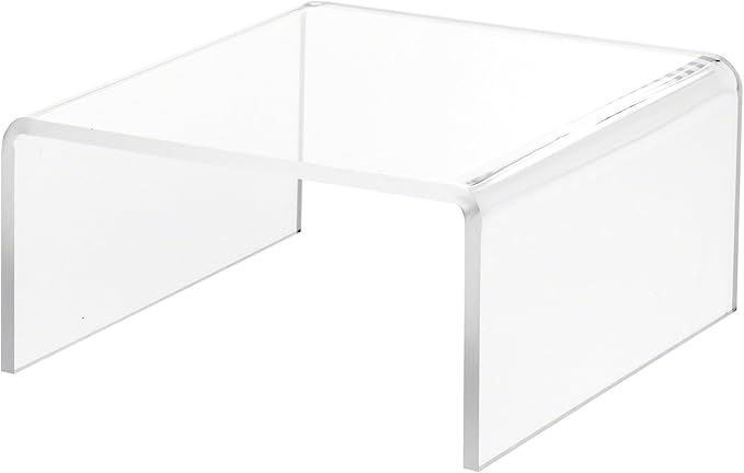 Plymor Clear Acrylic Short Square Display Riser, 3.5" H x 7" W x 7" D (1/4" thick) (2 Pack)