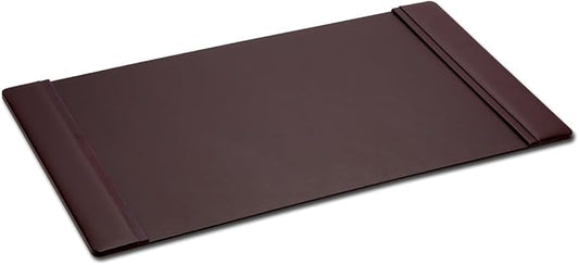 DACASSO Leather Desk Pad with Side Rails - Luxury Leather Desk Blotter for Writing - Executive Desk Surface Protector - (Chocolate Brown, 25.5 x 17.25”)