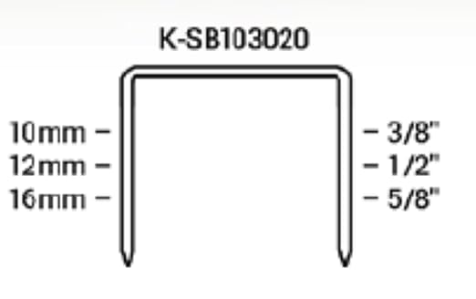 K-SB103020-5/8 1/2 Inch Wide Crown and 5/8 Inch Leg Length Heavy-Duty Plier Staple, 2,400 Count, for stapling Trays, Lids, Bags, Header Cards, Fastening End Caps, Container Inserts