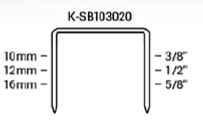 K-SB103020-5/8 1/2 Inch Wide Crown and 5/8 Inch Leg Length Heavy-Duty Plier Staple, 2,400 Count, for stapling Trays, Lids, Bags, Header Cards, Fastening End Caps, Container Inserts