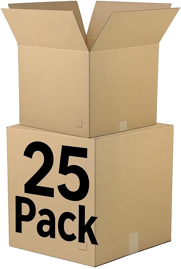 The Boxery 18"x12"x8" Brown/Kraft Corrugated Cardboard Shipping Boxes 25-Pack | Mailing, Packing, Moving & Storage for Business/Home – Durable - Eco-Friendly, Recyclable - Made in the USA