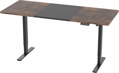 VIVO Electric 71 x 30 in Rustic Standing Desk, Memory Height Adjustment, 1B Series, Black and Vintage Brown Top, Black Frame, DESK-KIT-1B7BN