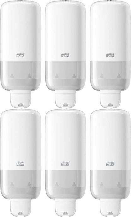 Tork Liquid Skincare Dispenser, White S1 System Compatible, for Soap, Sanitizer 6 x 1 Pack (570020A)