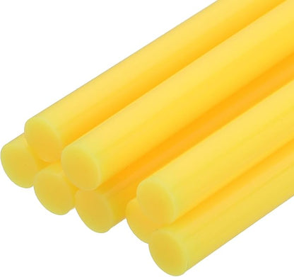 uxcell 8 Pcs Mini Hot Glue Sticks, 0.28" Dia x 7.87" Long EVA Glue Gun Sticks, Light Yellow Mini Hot Melt Glue Sticks for DIY Craft Sticky Projects
