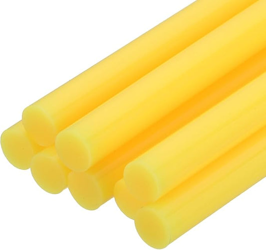 uxcell 8 Pcs Mini Hot Glue Sticks, 0.28" Dia x 7.87" Long EVA Glue Gun Sticks, Light Yellow Mini Hot Melt Glue Sticks for DIY Craft Sticky Projects