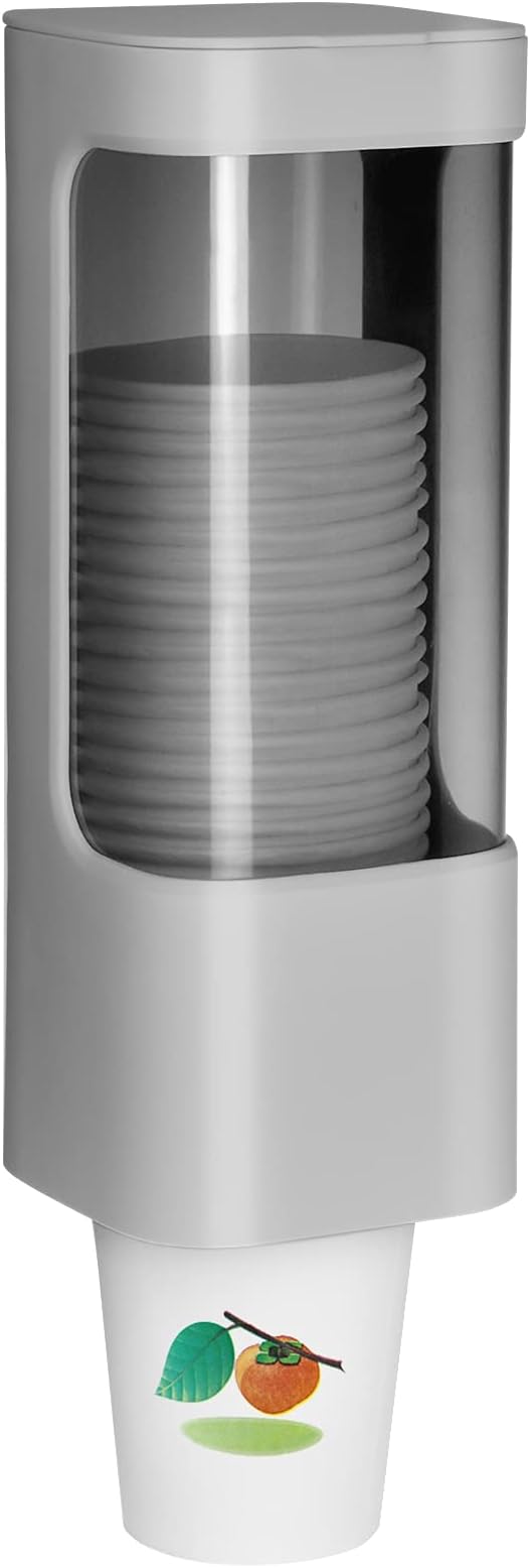 Cup Dispenser Wall Mounted Bathroom Cup Holder, 3oz-5oz Disposable Paper Cup Plastic Cup Dispenser, Water Cooler Dispenser Cup Holder with Paste Plate for Home Office Hospital Gym