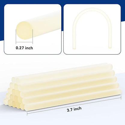 20-Pack Light Yellow Hot Melt Glue Sticks, 0.27″ Dia × 3.7″ Long – Multi-Purpose Adhesive for Crafting, Woodworking, Decoration & Repair