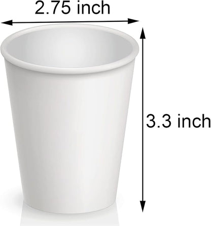Axe Sickle 300 Pcs 8 Oz Disposable Paper Cups, Hot and Cold Beverage Drinking Cup for Coffee, Water, Juice for Party, Picnic,Travel,and Events