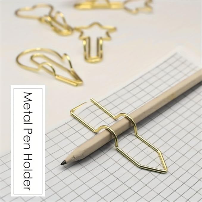 18 Pack Metal Pen Clips and Holders for Notebooks Papers Paperclip Clips School Office Supplies