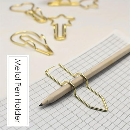 18 Pack Metal Pen Clips and Holders for Notebooks Papers Paperclip Clips School Office Supplies