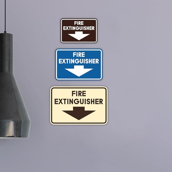 Signs ByLITA Classic Framed Fire Extinguisher (Lt Gray) - Medium 2 Pack