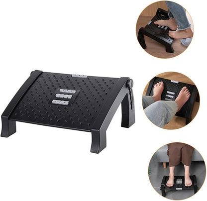 Artibetter Adjustable Office Footrest Stool Ergonomic Step Stool for Under Desk Comfort Portable Foot Rest for Home and Work Seating Support