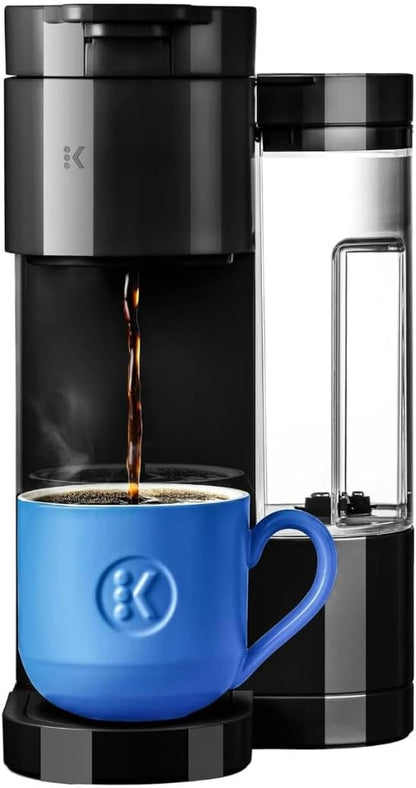 Keuriig K-Express Essentials Single Serve Coffee Maker, 3 Cup Sizes, 36oz Removable Reservoir, kcup Pod Compatible, Fast Brew, Travel Mug Friendly, Auto-Off, Compact 6.5” Design (Black)