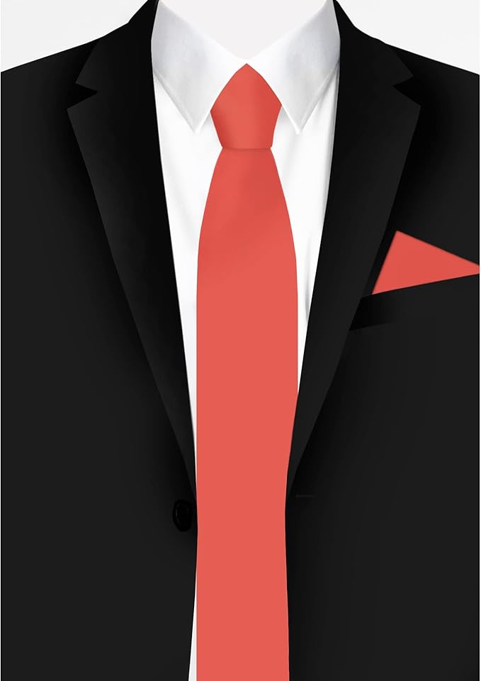 Jacob Alexander Men's Slim Width 2.75" Solid Color Tie