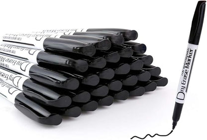 Volcanics Black Dry Erase Markers Low Odor Fine Whiteboard Markers Thin Box of 80