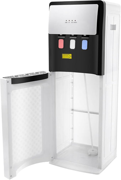 Bottom Loading Water Dispenser, 3 Temperature Settings-Hot, Cold & Room Water Cooler Dispenser, Durable Stainless Steel Construction Loading Design Water Dispenser for Office, Home, Living Room
