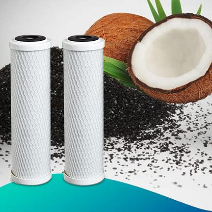 CFS – 2 Pack Carbon Block Water Filter Cartridges Compatible with Flow-Pur 8, WCBCS-975-RV Models – Removes Bad Taste & Odor – Whole House Replacement Filter Cartridge – 5 Micron