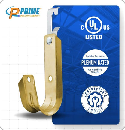 Prime Heavy Duty Metal Cable Support Batwing J-Hook Hangers with Bat Wing Clip for Ceiling Wire & Threaded Rod for Cable Management