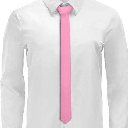 Skinny Ties Black Ties For Men and Women Solid Pure Color 1.58" (4CM) Plain Formal Slim Neckties