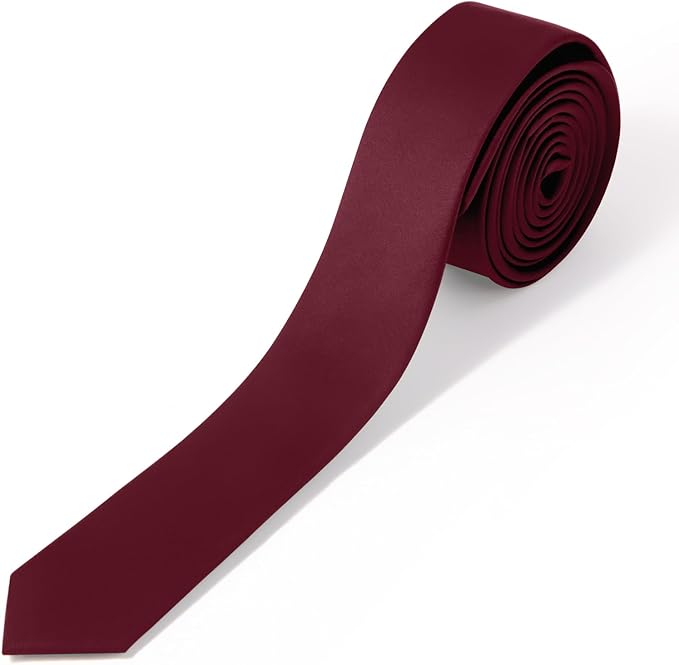 Skinny Ties Black Ties For Men and Women Solid Pure Color 1.58" (4CM) Plain Formal Slim Neckties